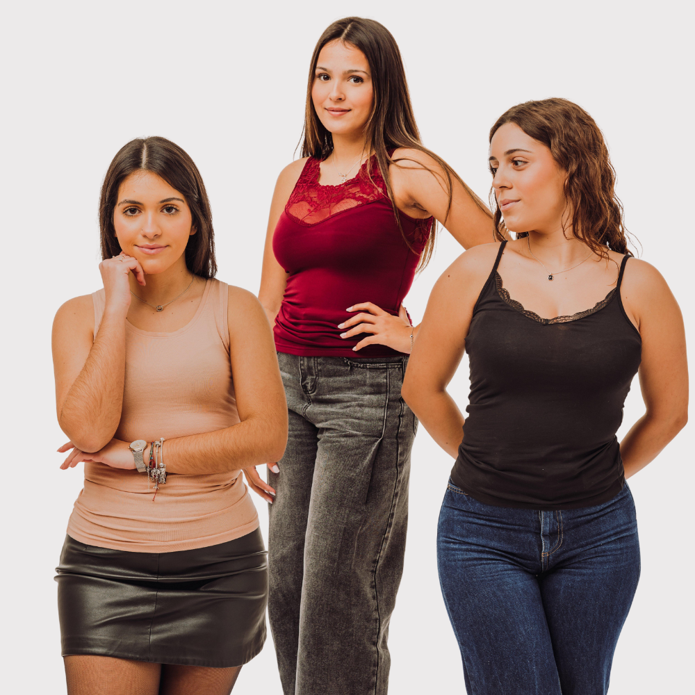 Kit 3 Tops Segunda Pele — Lili, Flora e Matilde